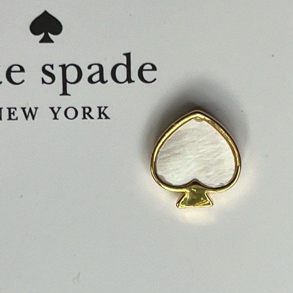 NWT kate spade | Mother of Pearl Signature Spade Stud Earrings - Picture 5 of 7